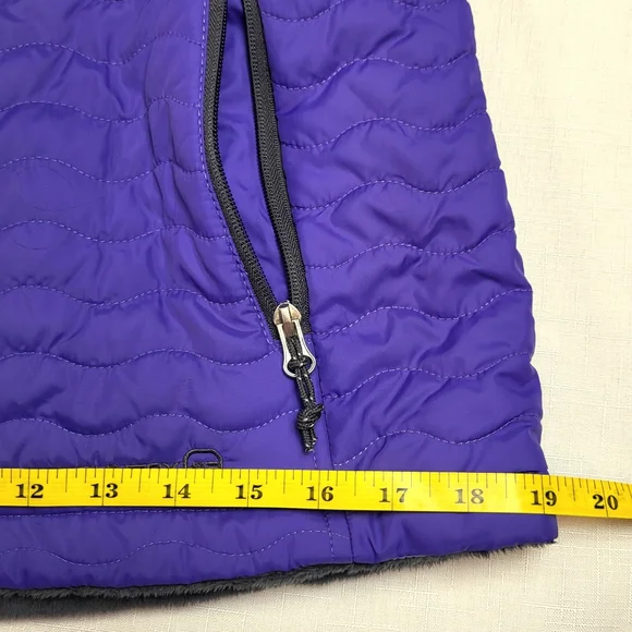 Free Country Purple Iris Reversible VEST Womens Size S Quilted Fleece Full Zip - Picture 8 of 15